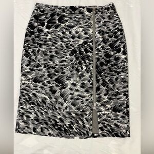 Talbots Black and Gray Patterned Skirt Size 6